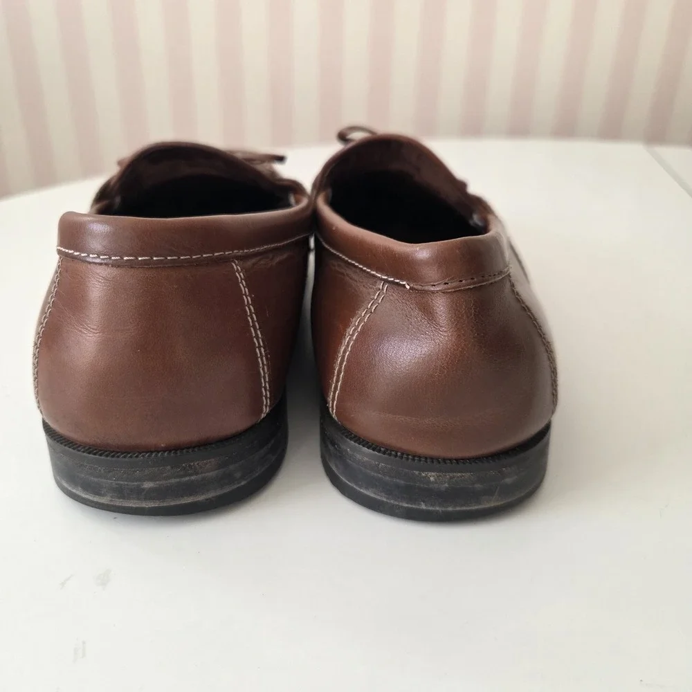 Johnston Murphy Mens 9.5‎ M Loafers Brown Leather Tassel Driving Shoes Casual